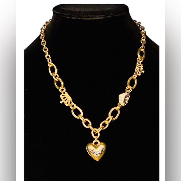 Juicy Couture Y2K vintage Gold Heart Charm Necklace - Picture 7 of 11